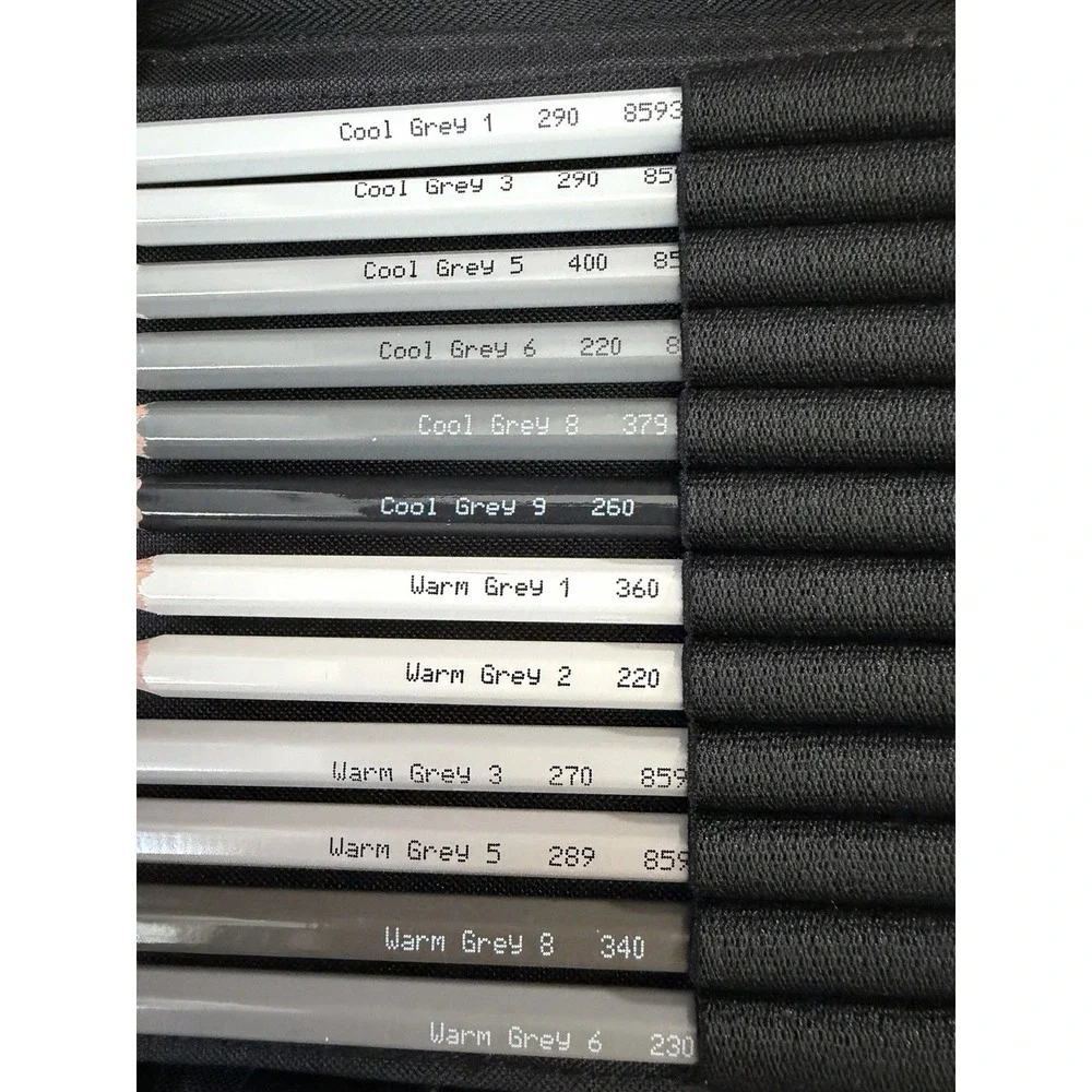 12 Rembrandt Lyra & 12 KOH-I-NOOR Polycolor Grey Line Artist's Coloured Pencils
